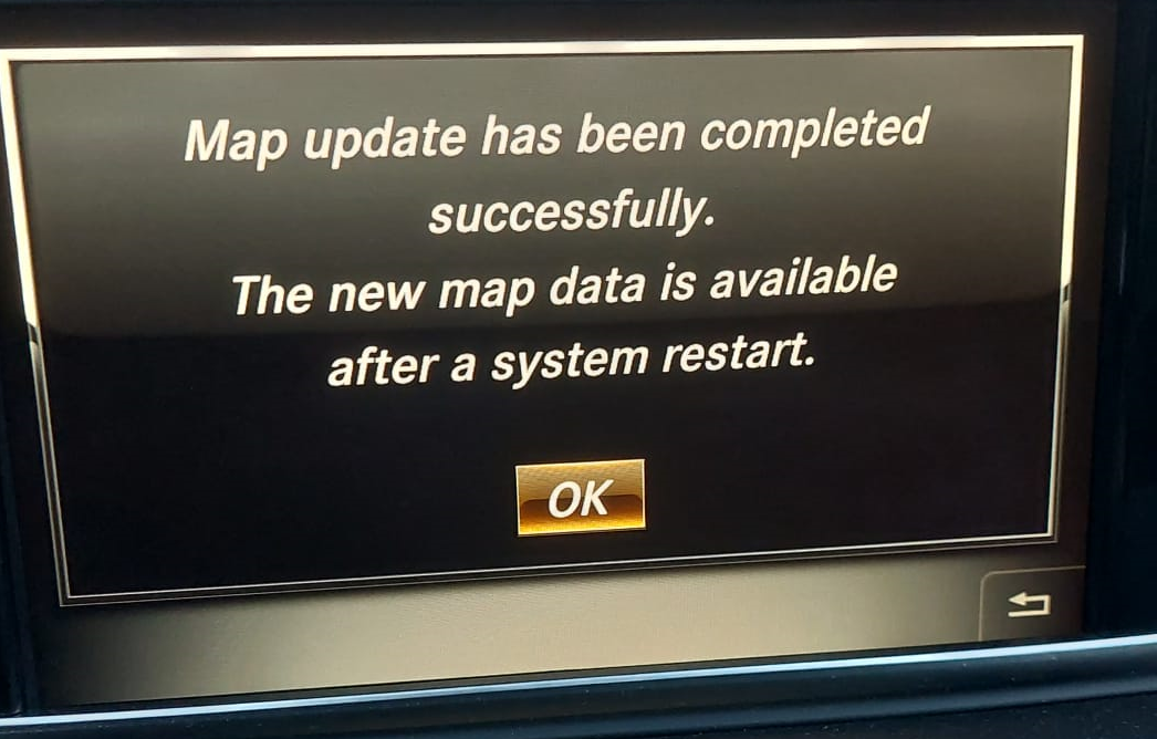Erfolgreiches Mercedes-Kartenupdate