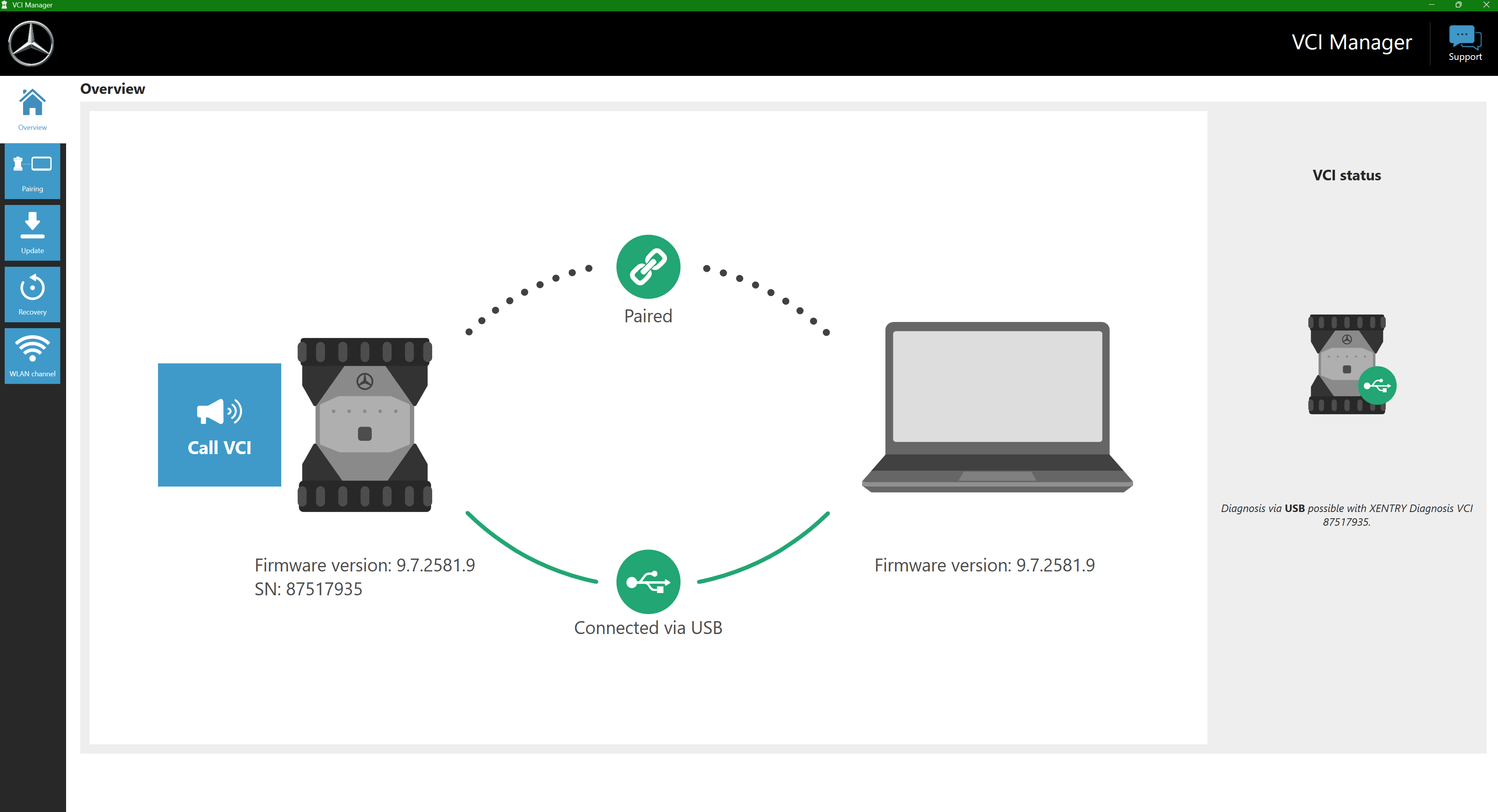 Xentry VCI Manager – gekoppeltes Bosch C6