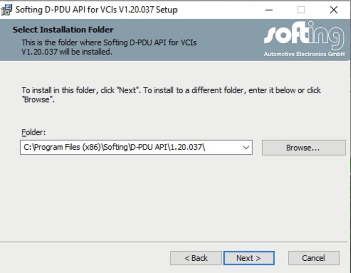 Softing v1.20.037 installieren