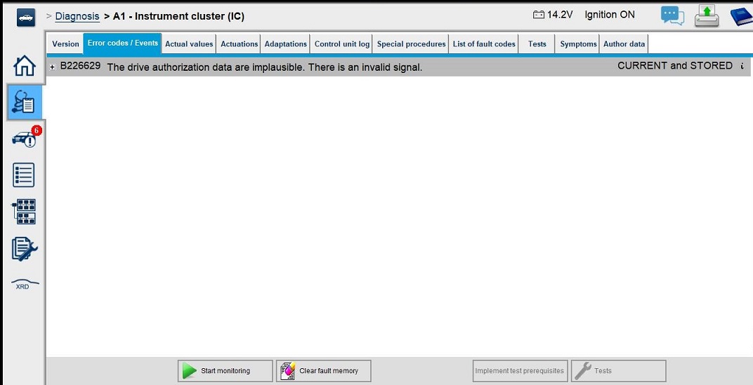 Xentry-Fehler B226629