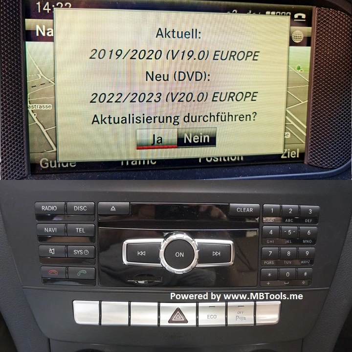 Kartenupdate bei einem Mercedes W204